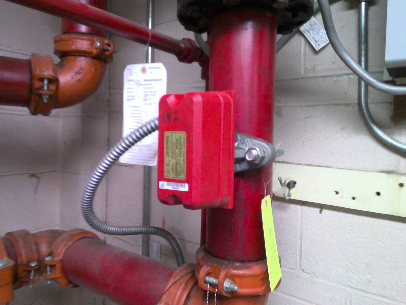Waterflow switch, tagged and monitored
