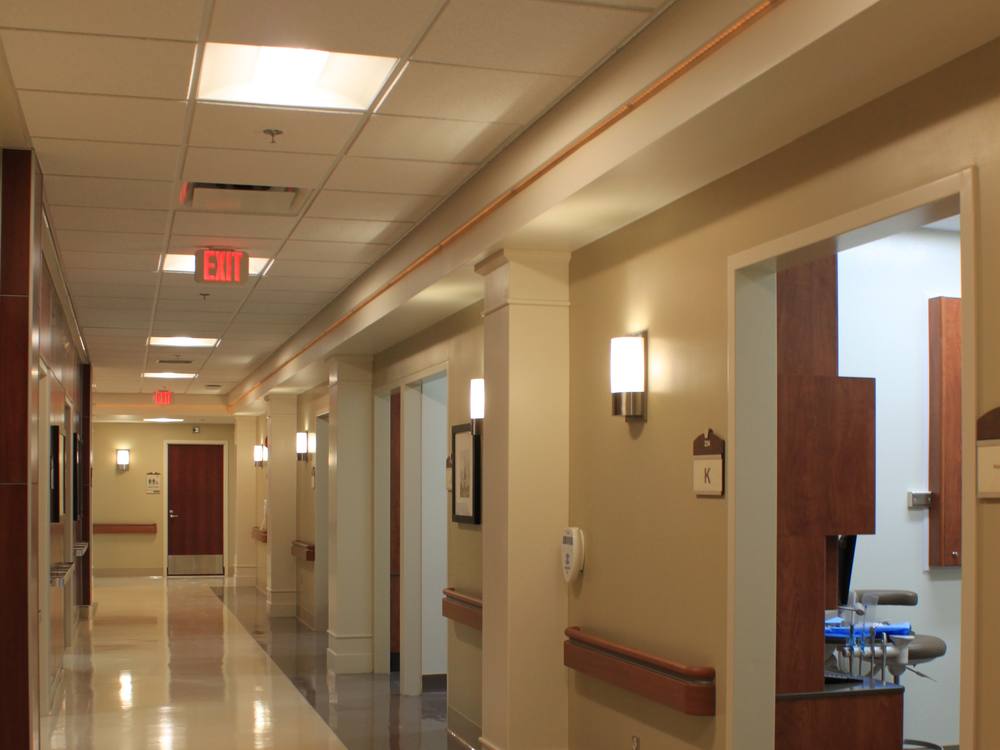 Healthcare corridor and clinic interior