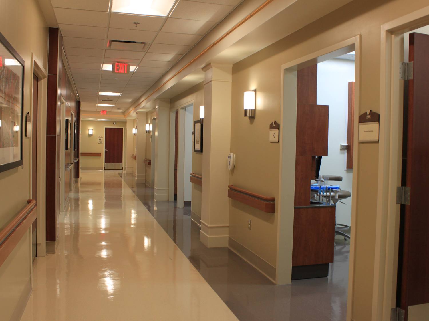 Illustrative photo of an occupied hospital ward corridor