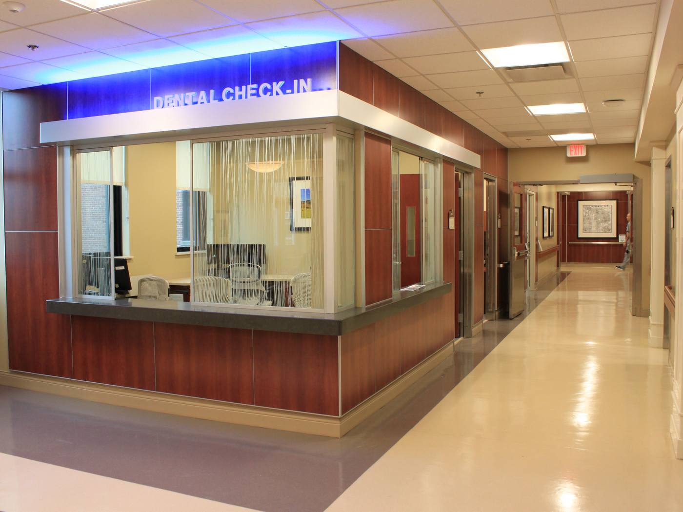 Occupied dental check-in area kept open during construction at the Asheville VA Medical Center