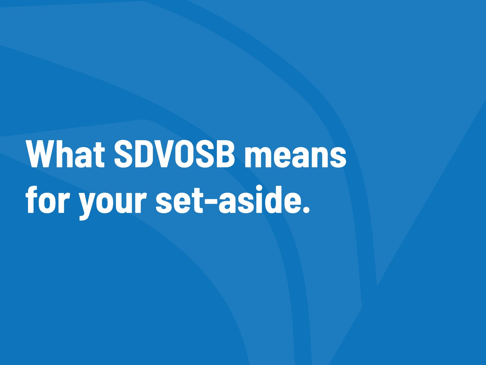 Blue Alares graphic reading: What SDVOSB means for your set-aside.
